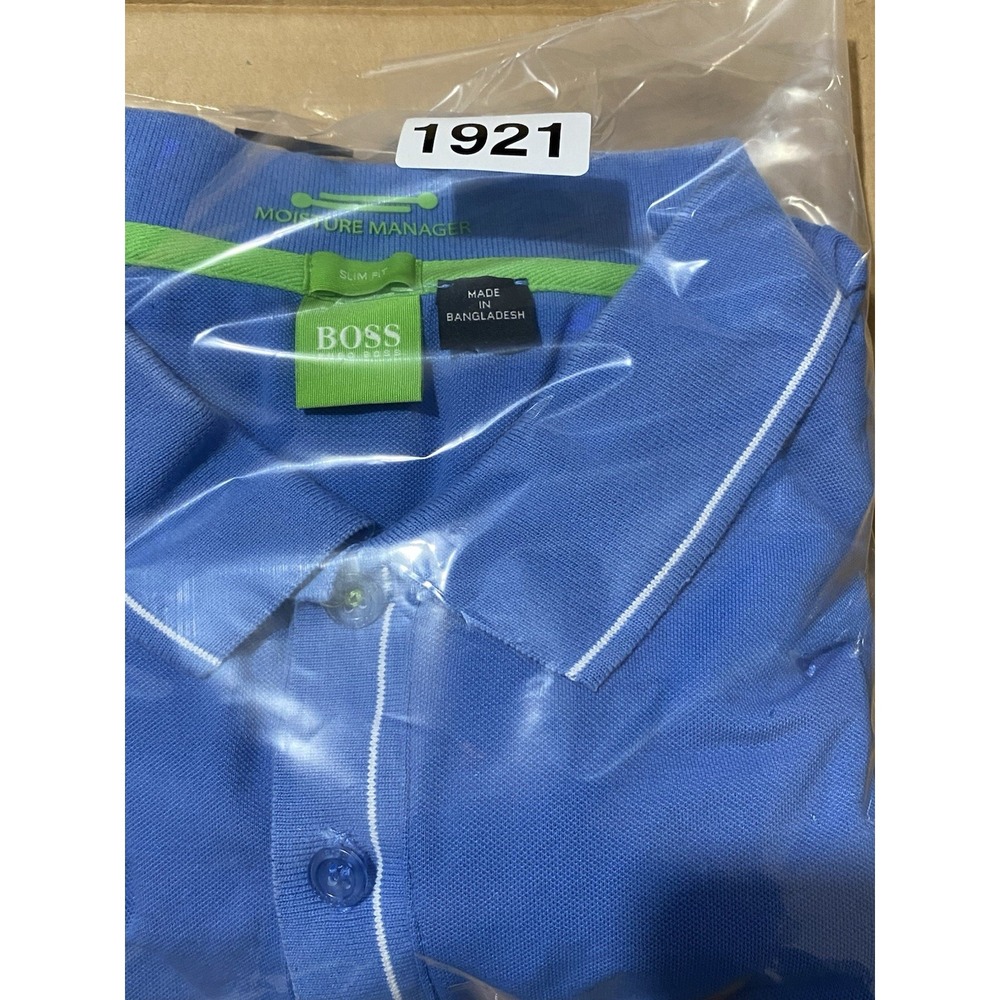 Hugo Boss Polo Shirt Mens Sz XL Blue Slim Fit Green Label, Moisture Manager - Picture 13 of 13